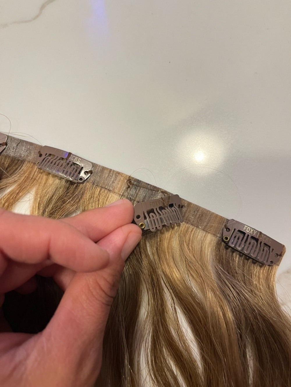 Foxy locks SUNKISSED BROWN - SEAMLESS CLIP IN HUMAN HAIR EXTENSIONS - Picture 8 of 8